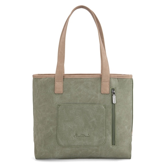 Montana West Embroidered Tote with Wallet Set Green - Picture 2 of 6